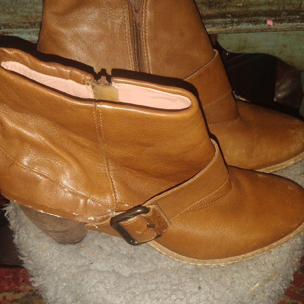 Anthrpologie Miss Albright Brown Leather Ankle Boots